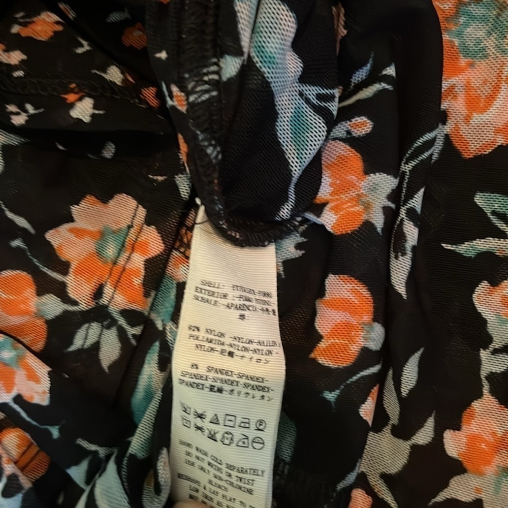 Free‎ People | Casablanca Blouse w. Front Ties Black Floral Festival Boho XS - Picture 9 of 11